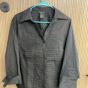 Black Plus Blouse with Buttons